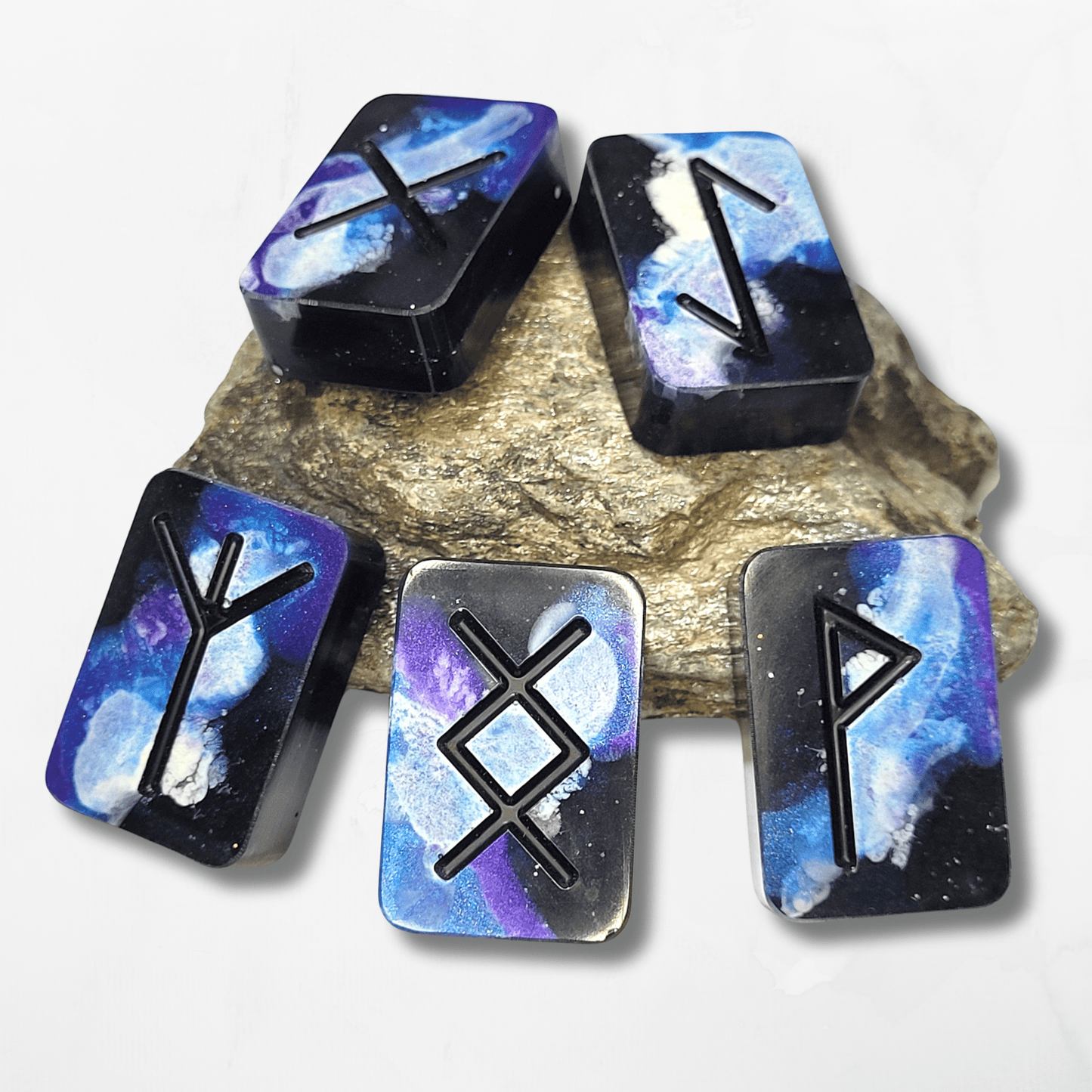 25 Galaxy Elder Futhark Runes - The Cerulean Wolf