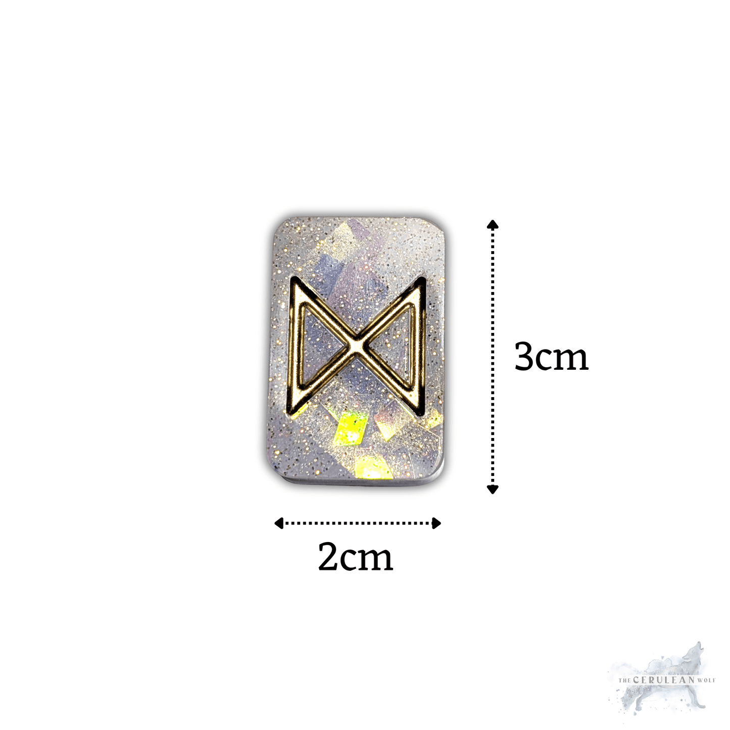25 Holographic Elder Futhark Runes - The Cerulean Wolf