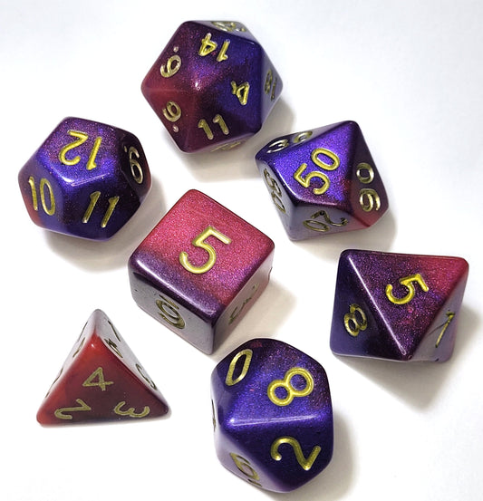 7 Customisable Dice Set - The Cerulean Wolf