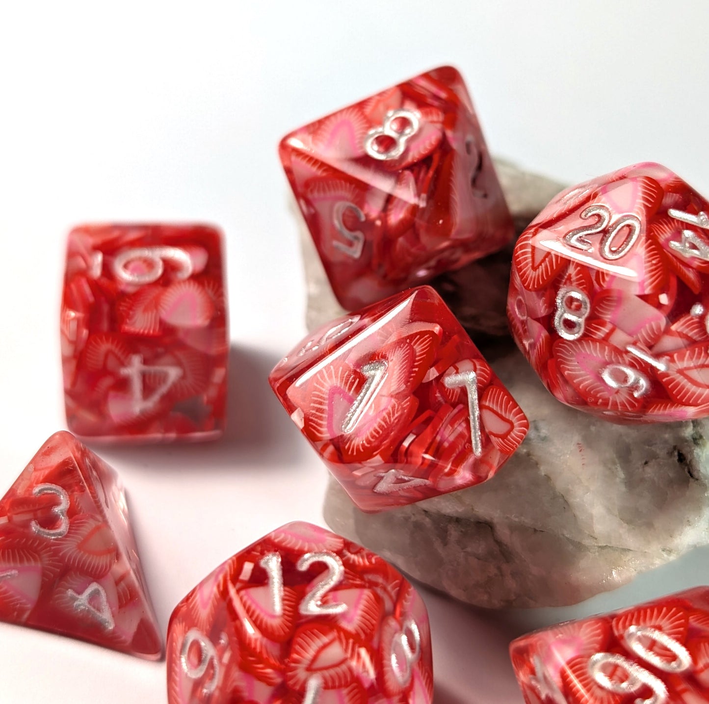 7 Strawberry Slice Dice Set - The Cerulean Wolf