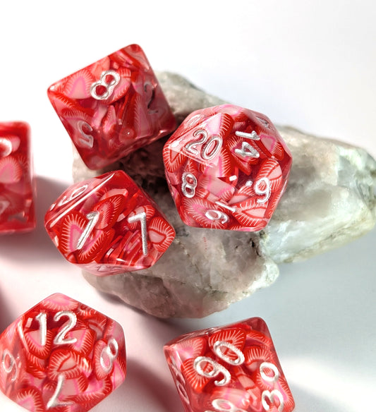 7 Strawberry Slice Dice Set - The Cerulean Wolf