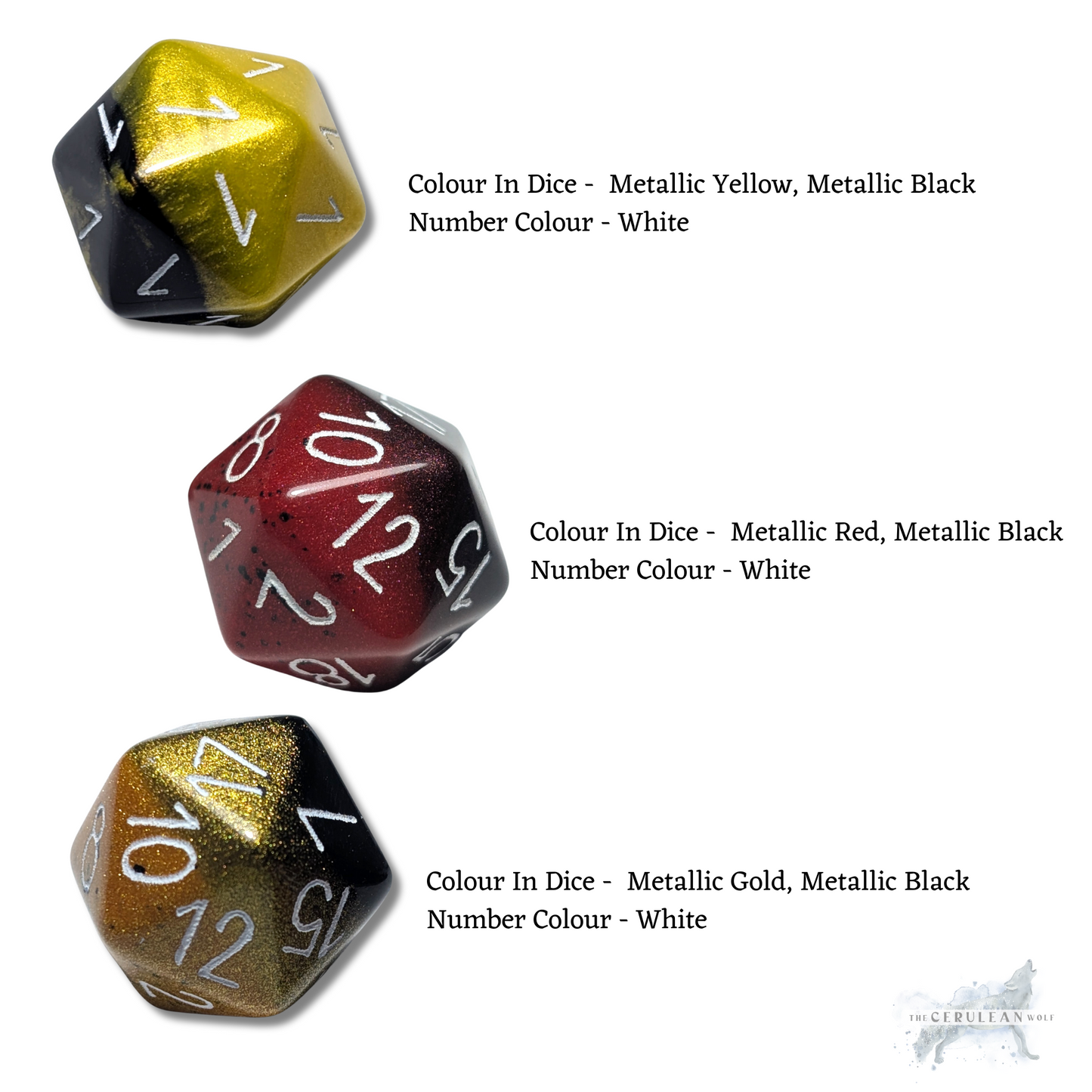 Custom Numbers & Colours D20 Dice