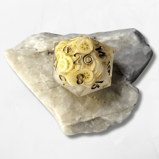 Banana Milkshake D20 Dice - The Cerulean Wolf