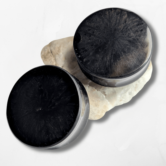 Black Depths Double Flared Plugs - The Cerulean Wolf