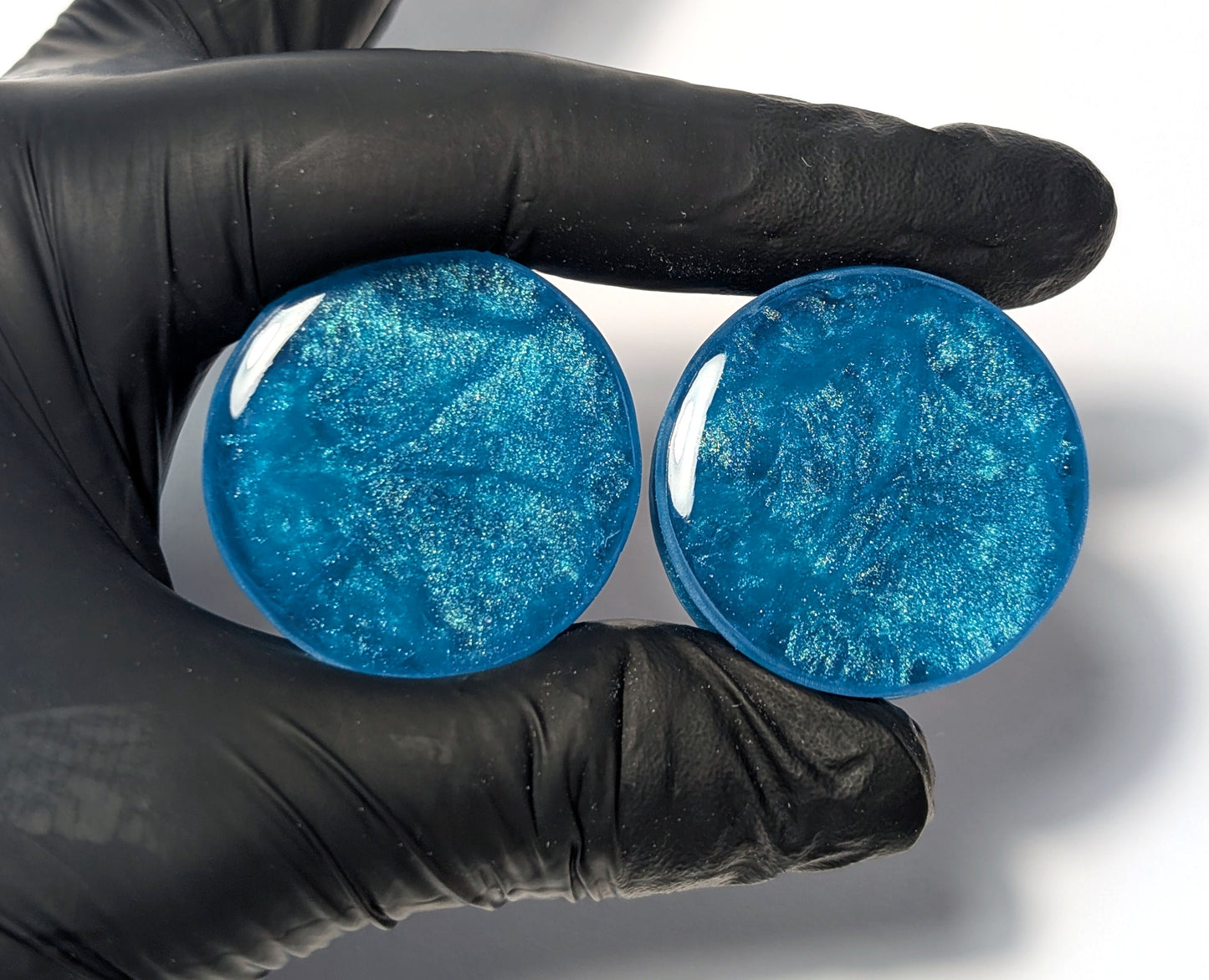 Blue Ocean Double Flared Plugs - The Cerulean Wolf