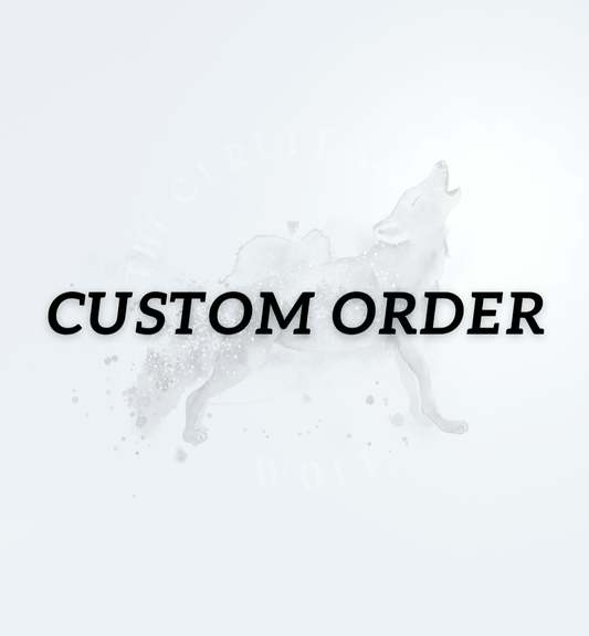 CUSTOM - 1x Dice Set & 2x Spindowns - The Cerulean Wolf