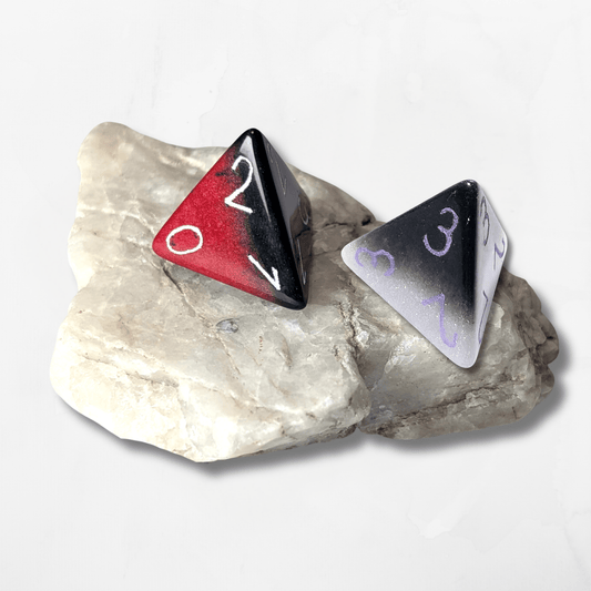 Custom Numbers & Colours D4 Dice - The Cerulean Wolf
