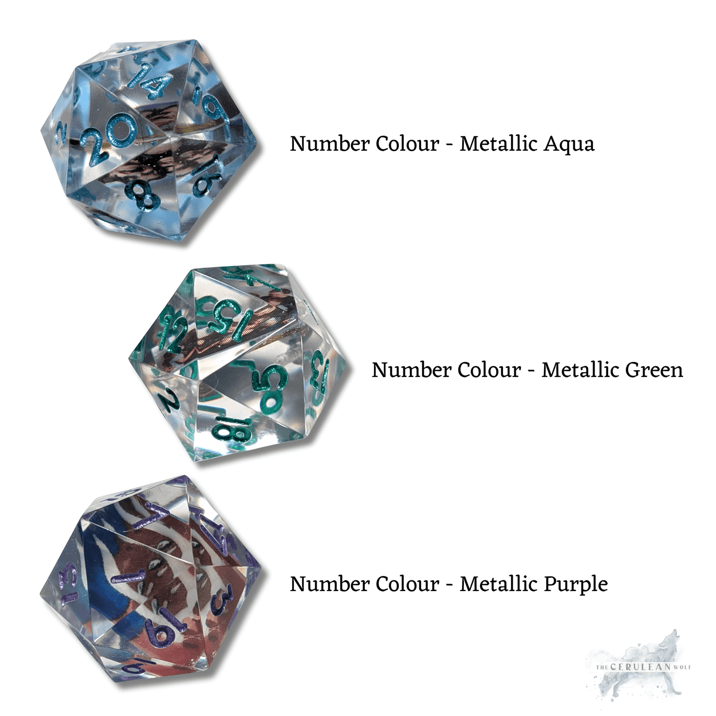 Customisable D20 Add Your Own Photo Keyring - The Cerulean Wolf