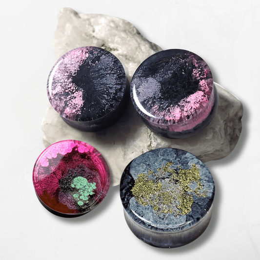 Customisable Double Flared Plugs - The Cerulean Wolf