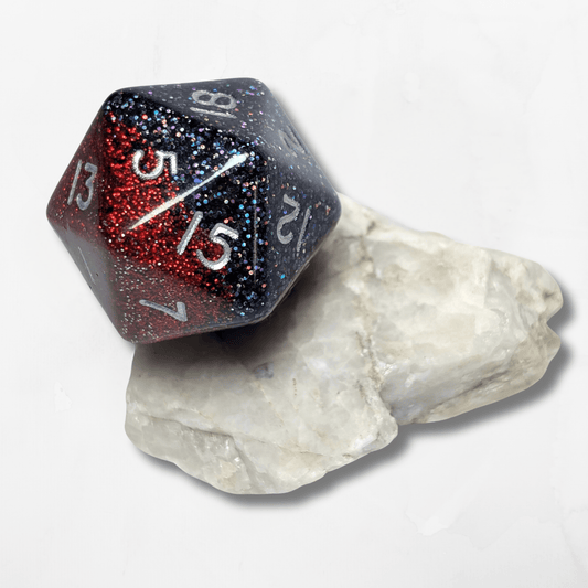 Customisable Large D20 Dice - The Cerulean Wolf