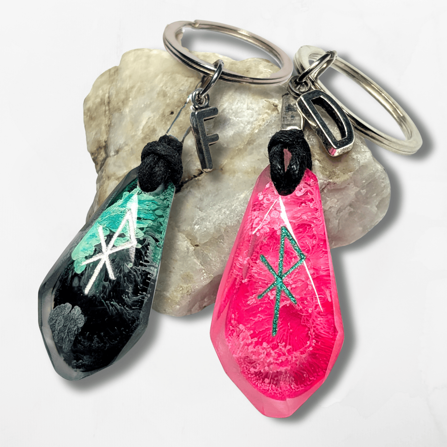 Customisable Love Bindrune Keyring - The Cerulean Wolf
