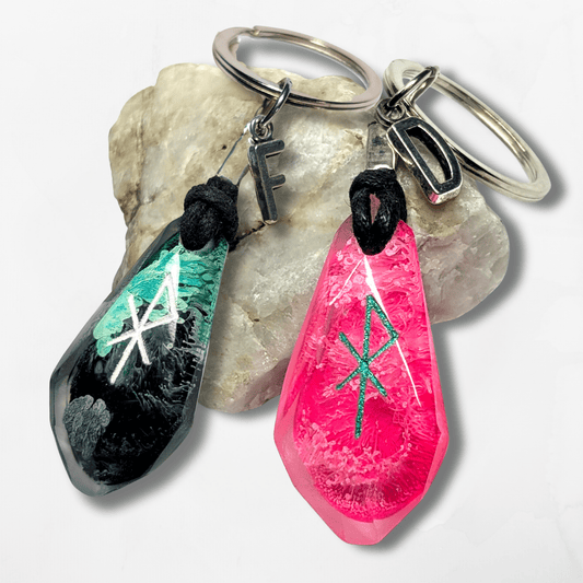 Customisable Love Bindrune Keyring - The Cerulean Wolf