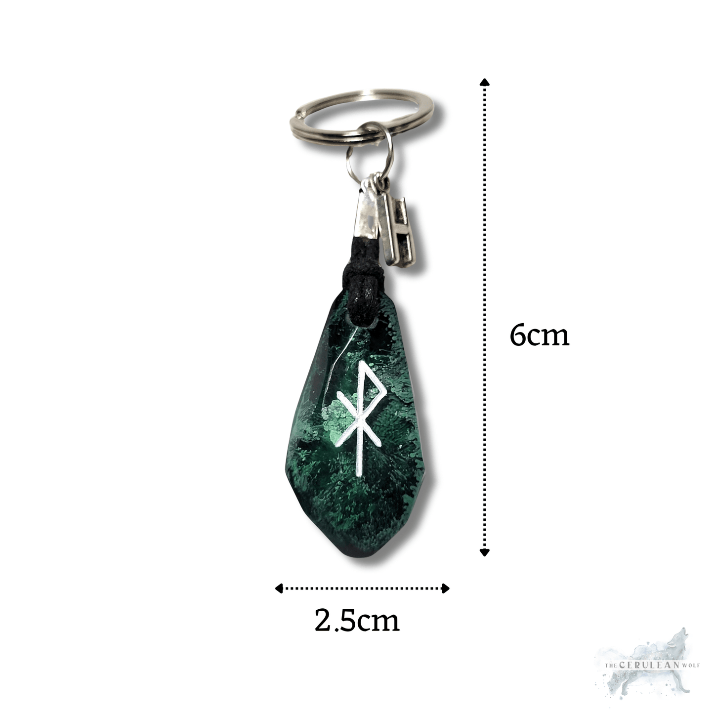 Customisable Love Bindrune Keyring - The Cerulean Wolf