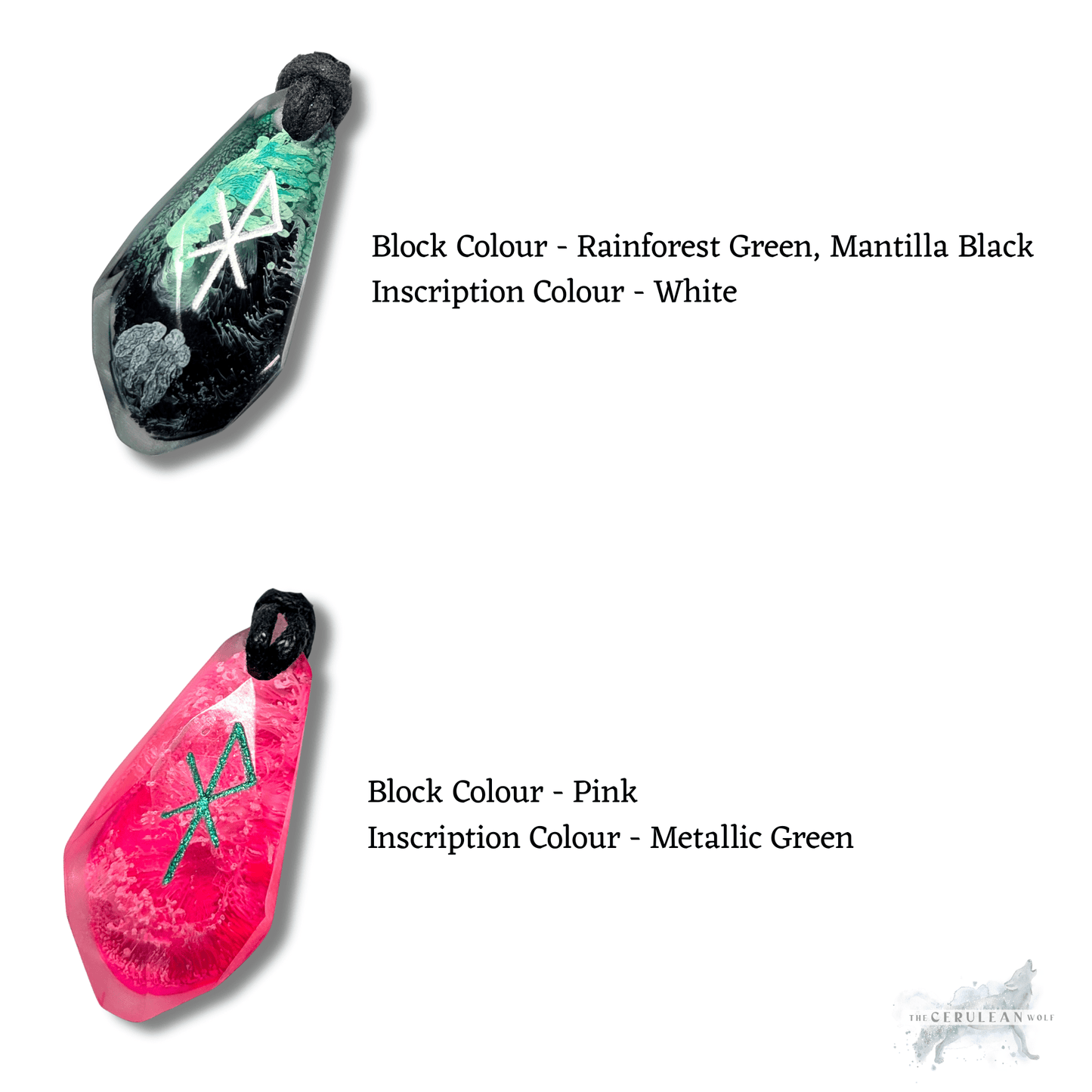 Customisable Love Bindrune Keyring - The Cerulean Wolf