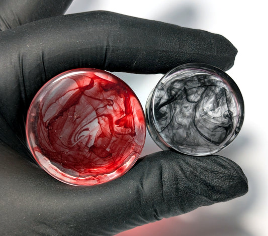 Customisable Misty Double Flared Plugs - The Cerulean Wolf