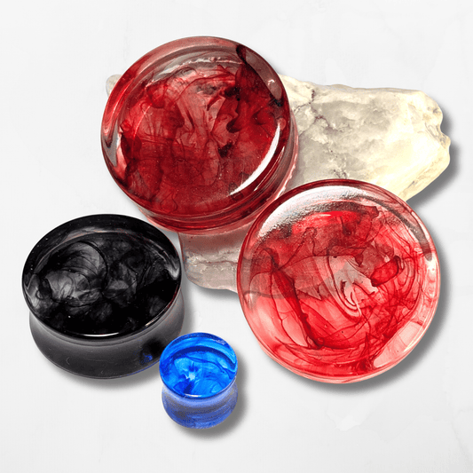 Customisable Misty Double Flared Plugs - The Cerulean Wolf