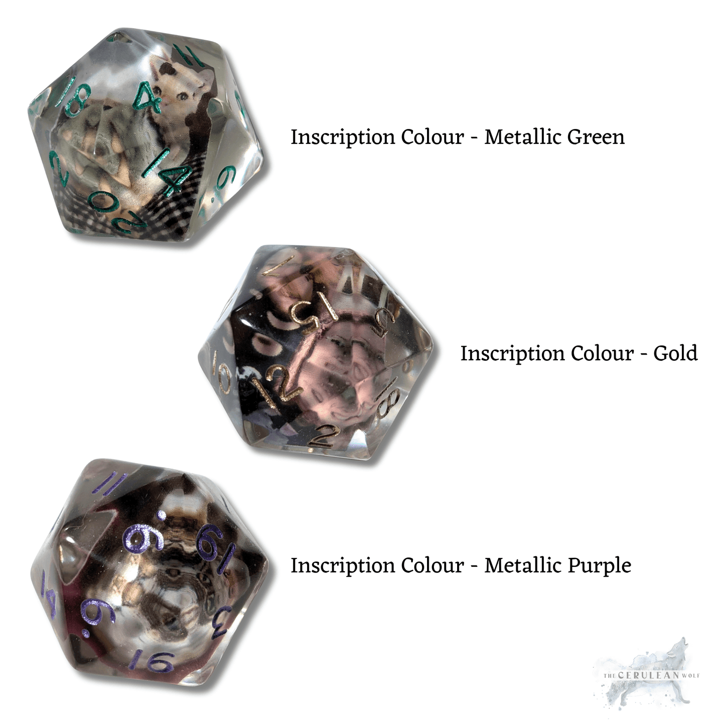 Customisable Photograph Chonk D20 - The Cerulean Wolf