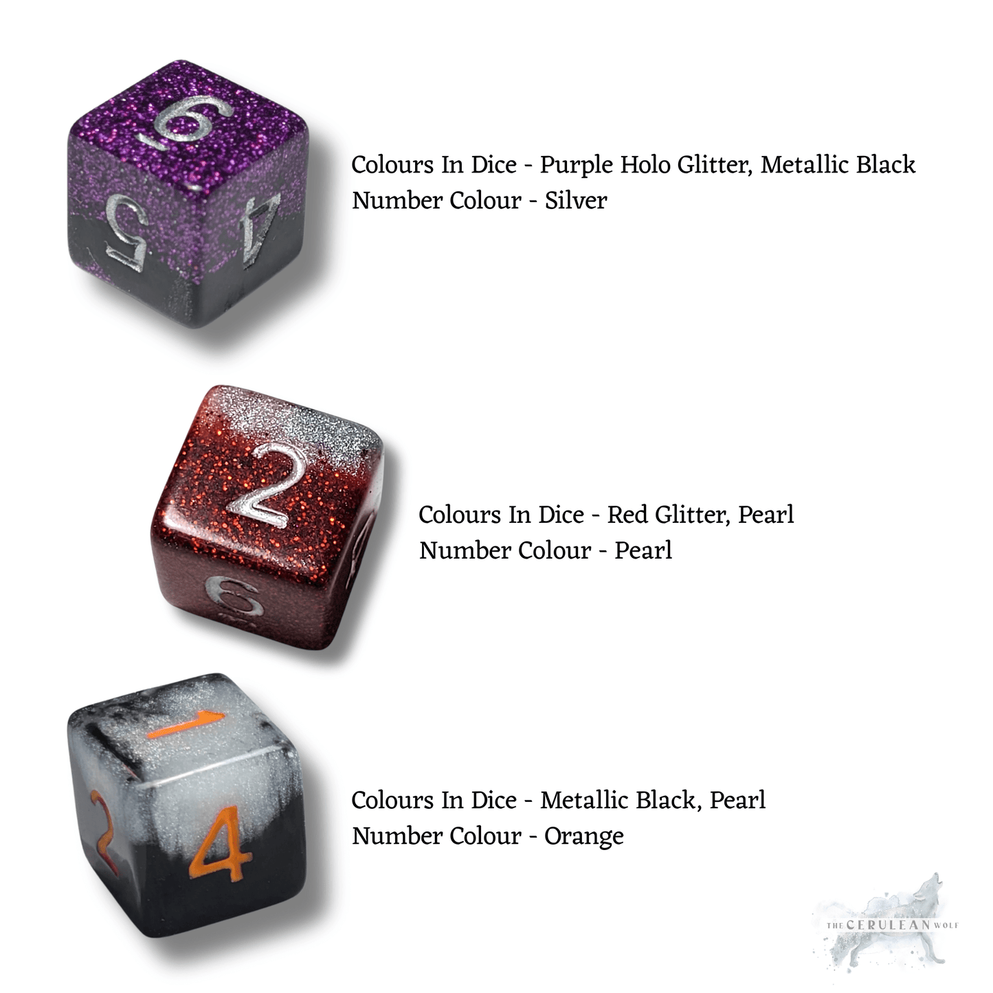 Customisable Single D6 Dice - The Cerulean Wolf