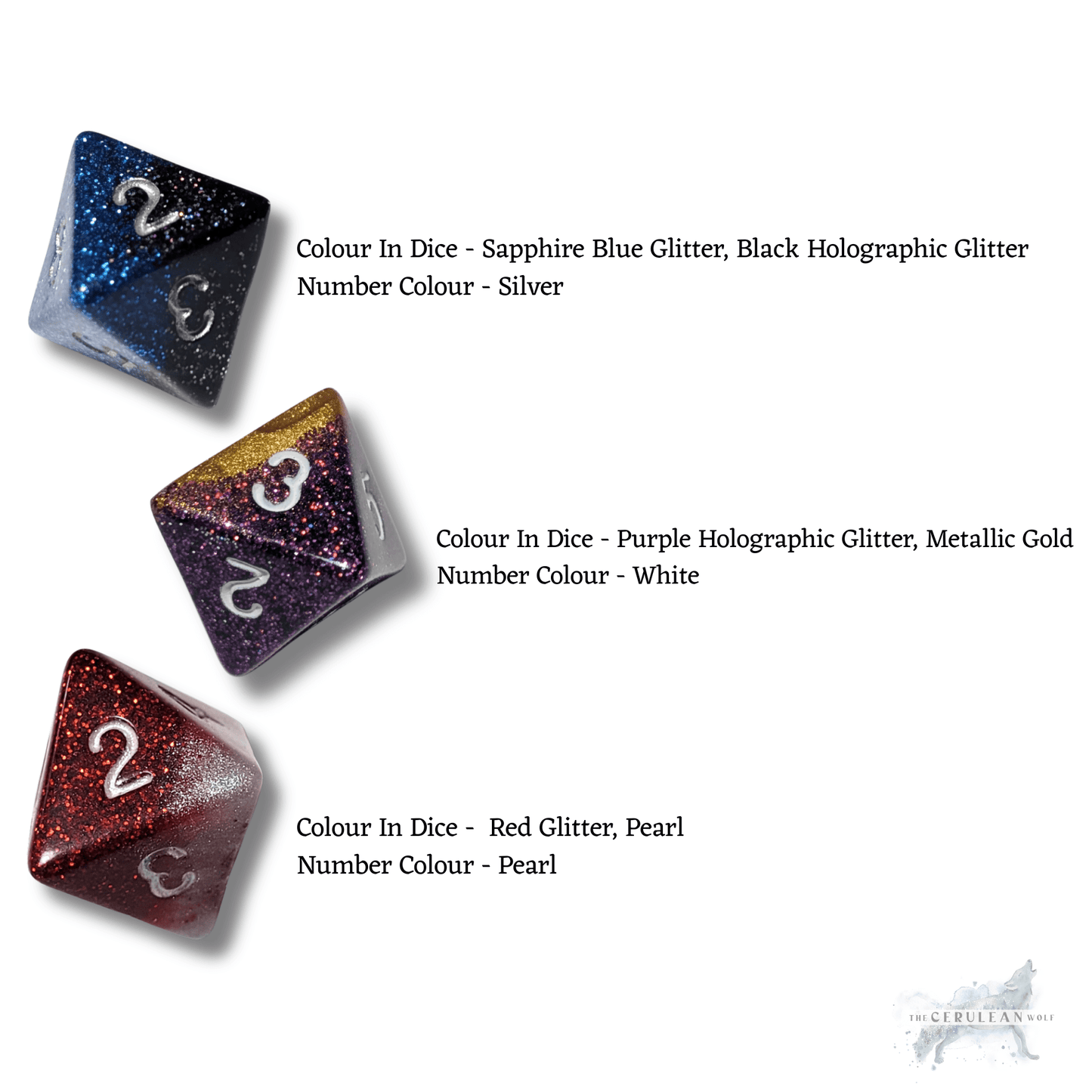 Customisable Single D8 Dice - The Cerulean Wolf