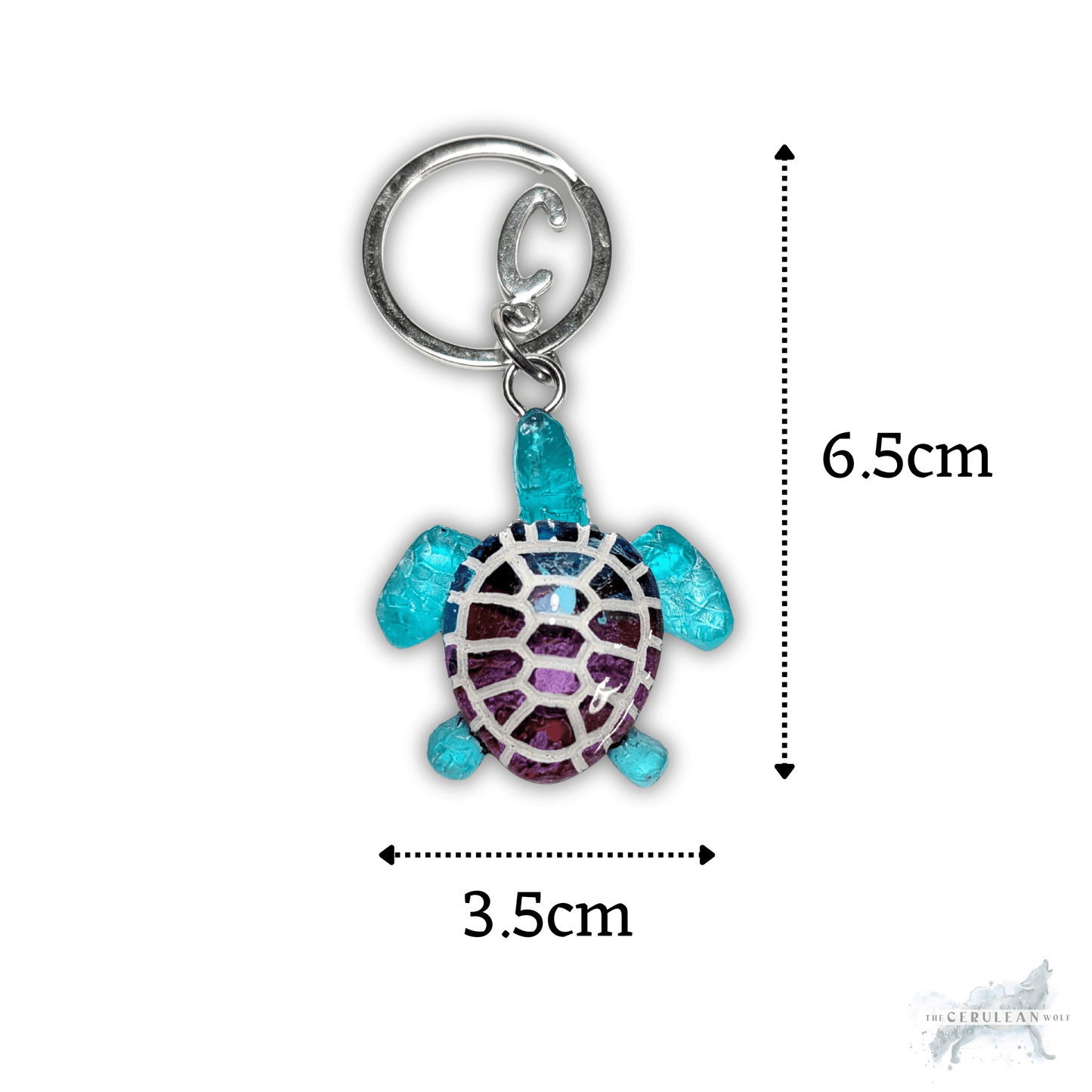 Customisable Turtle Keyring - The Cerulean Wolf