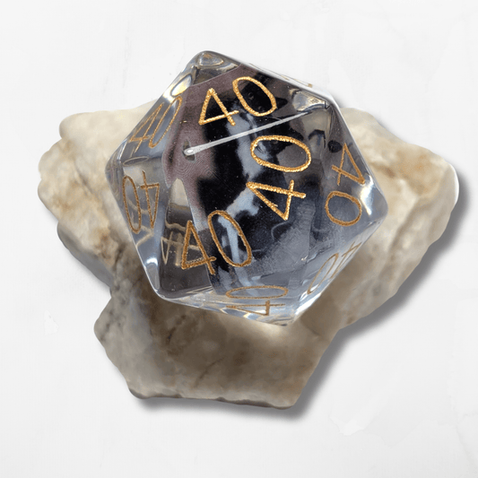 Large Custom Numbers and Photo D20 - The Cerulean Wolf