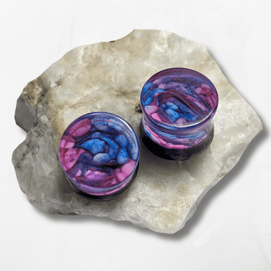 Midnight Drops 12mm Double Flared Plugs - The Cerulean Wolf