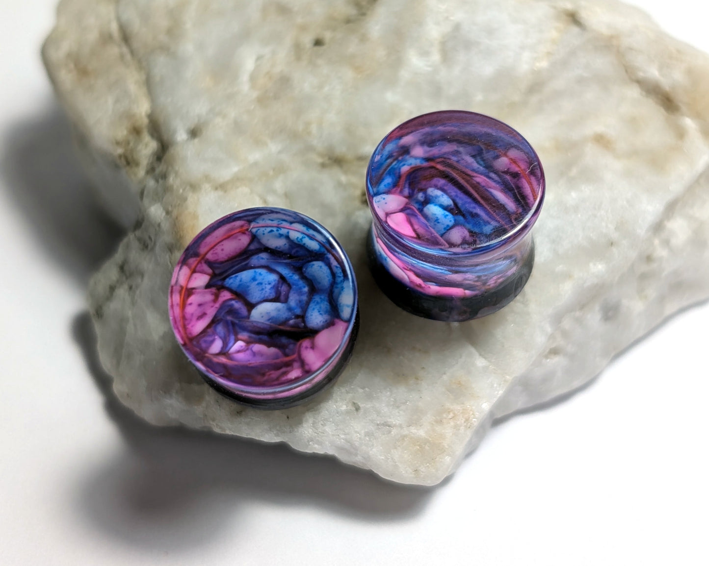 Midnight Drops 12mm Double Flared Plugs - The Cerulean Wolf