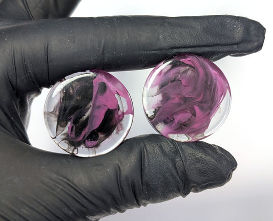 Midnight Haze 24mm Double Flared Plugs - The Cerulean Wolf