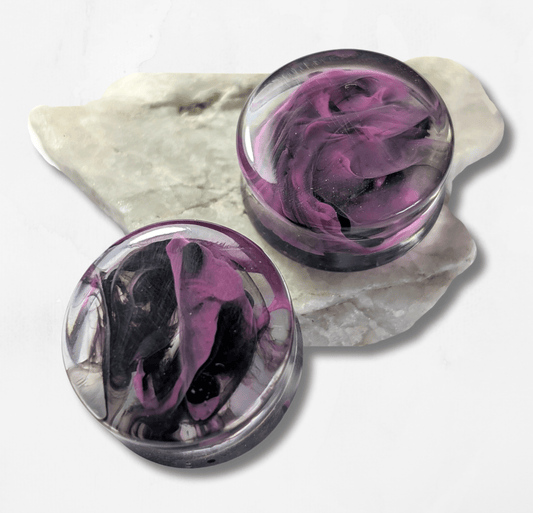 Midnight Haze Double Flared Plugs - The Cerulean Wolf