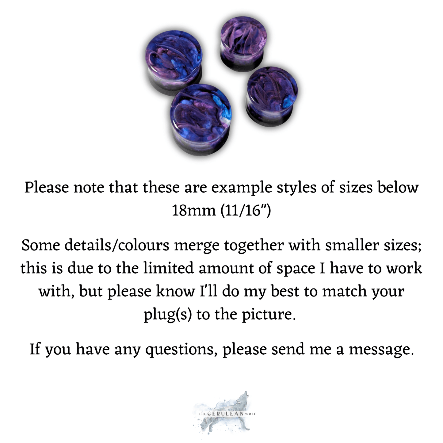 Midnight Mist Double Flared Plugs - The Cerulean Wolf