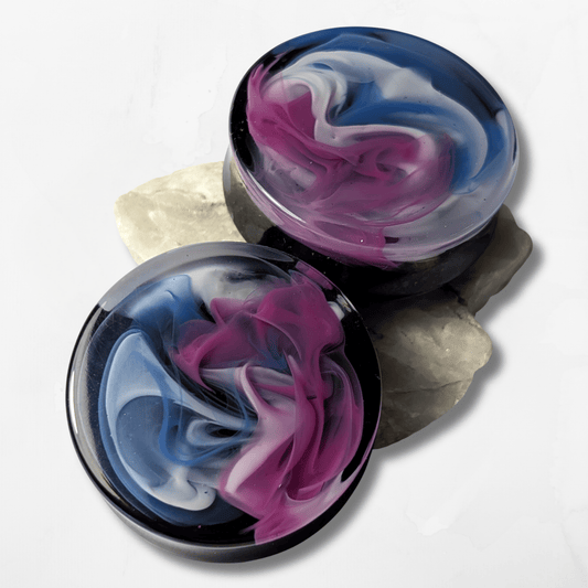 Nightfall Haze Double Flared Plugs - The Cerulean Wolf