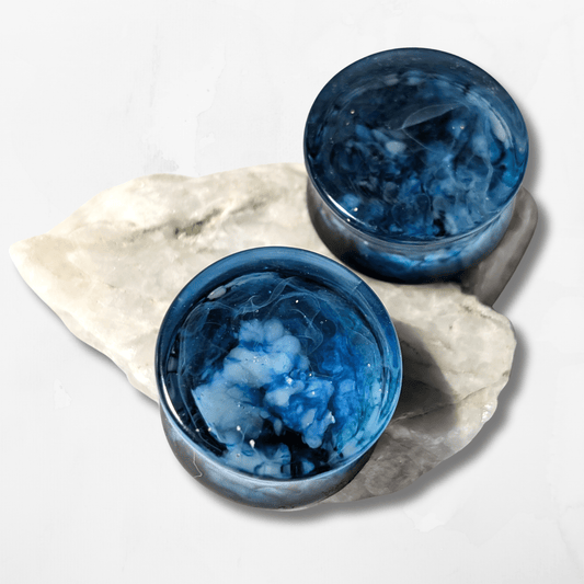 Ocean Mist Double Flared Plugs - The Cerulean Wolf