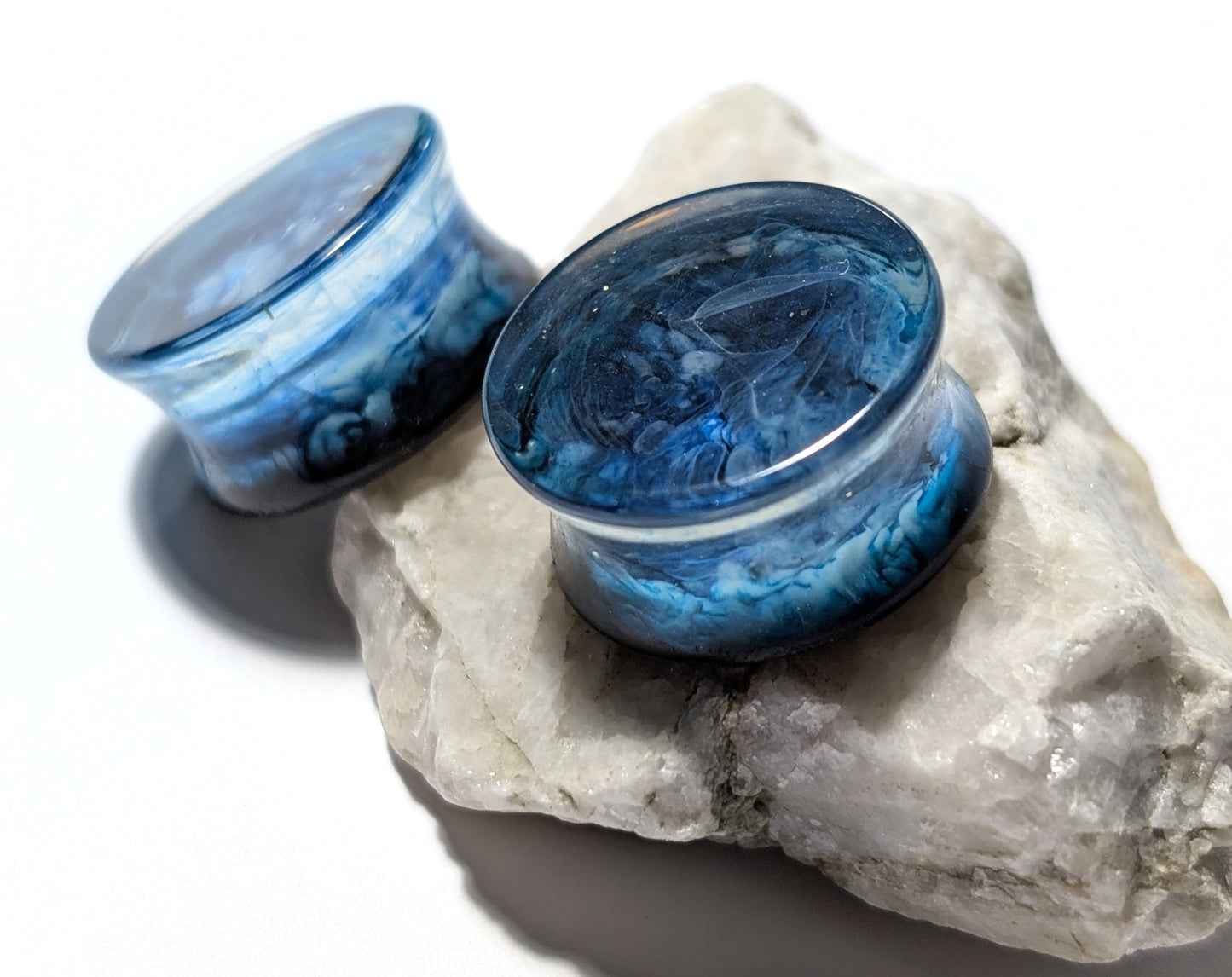 Ocean Mist Double Flared Plugs - The Cerulean Wolf