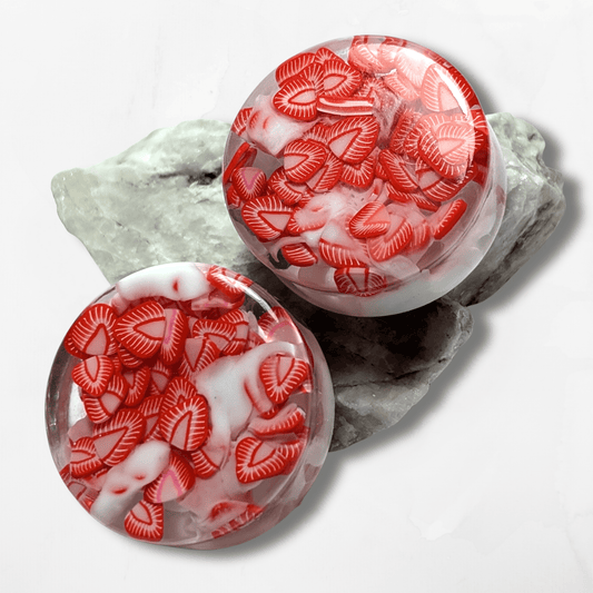 Strawberry Milkshake Double Flared Plugs - The Cerulean Wolf