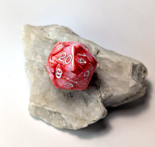 Strawberry Slice D20 Dice - The Cerulean Wolf