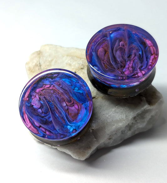 Twilight Mist Double Flared Plugs - The Cerulean Wolf