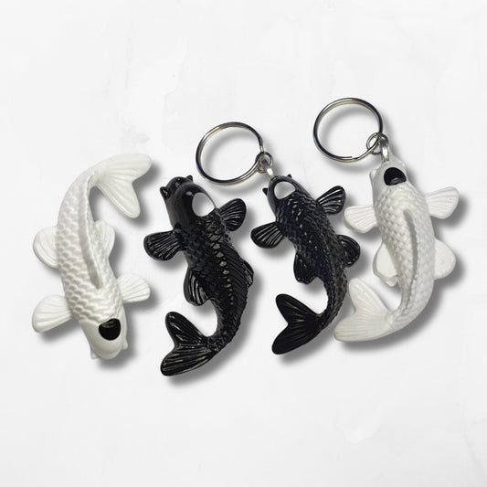 Yin & Yang Koi Fish Ornaments/Keyrings - The Cerulean Wolf