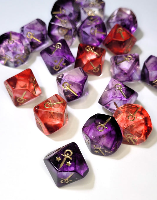 20 Customisable VtM Dice Set - The Cerulean Wolf