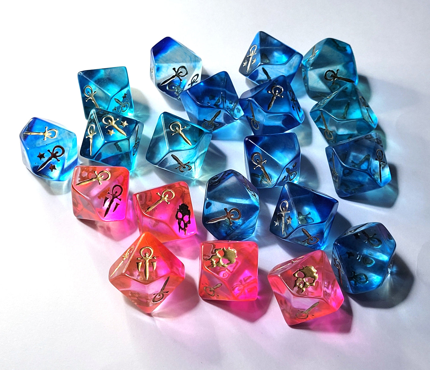20 Customisable VtM Dice Set - The Cerulean Wolf