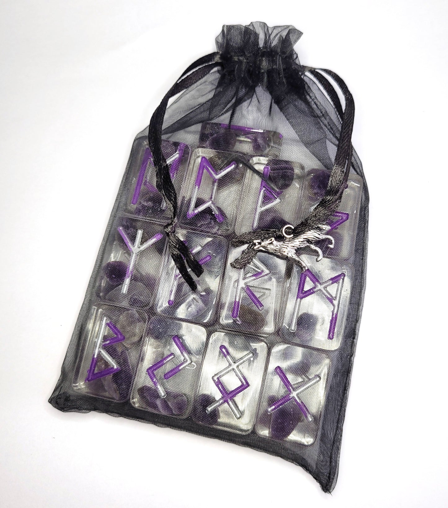 25 Amethyst Elder Futhark Runes - The Cerulean Wolf