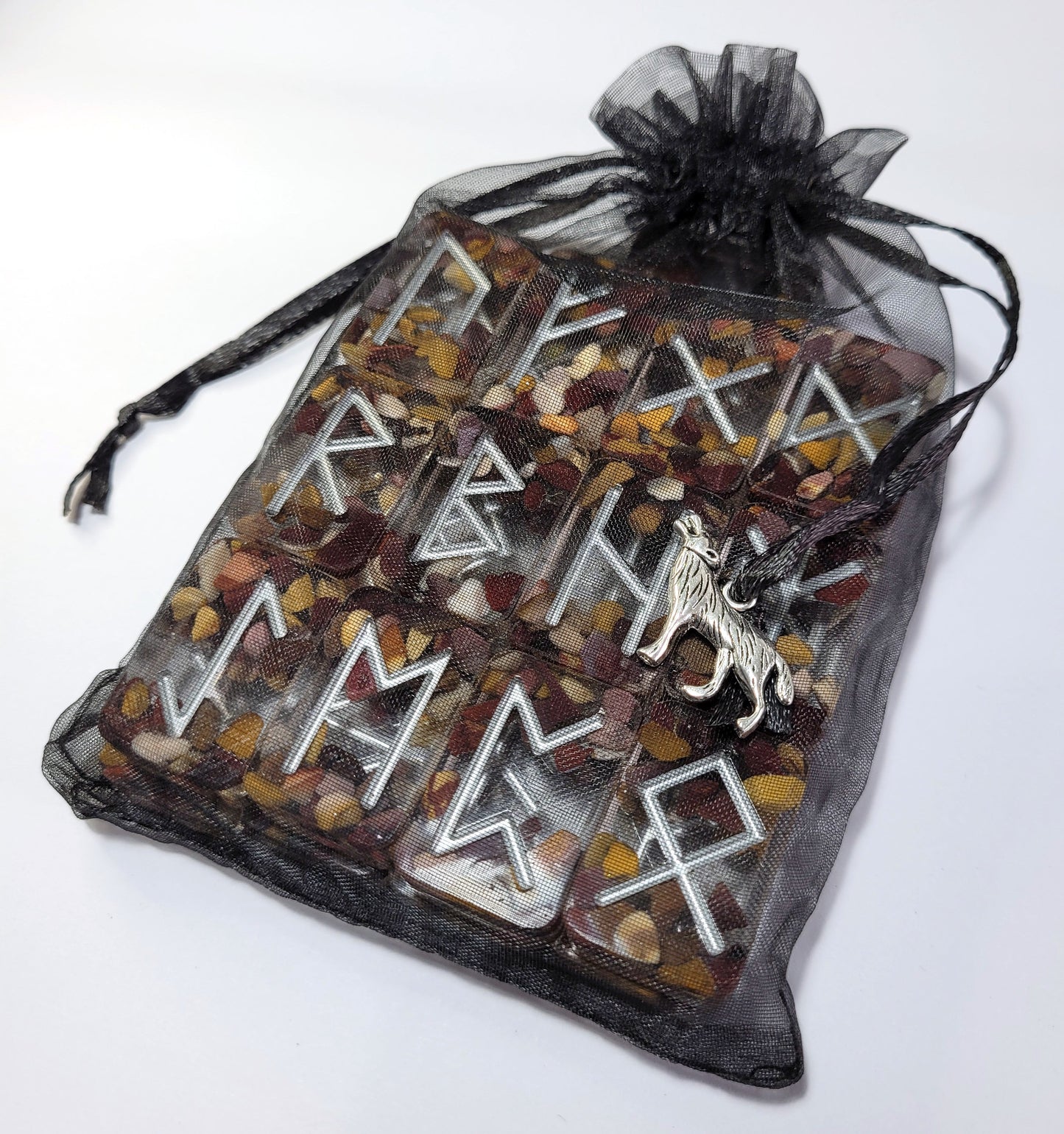 25 Bloodstone Elder Futhark Runes - The Cerulean Wolf