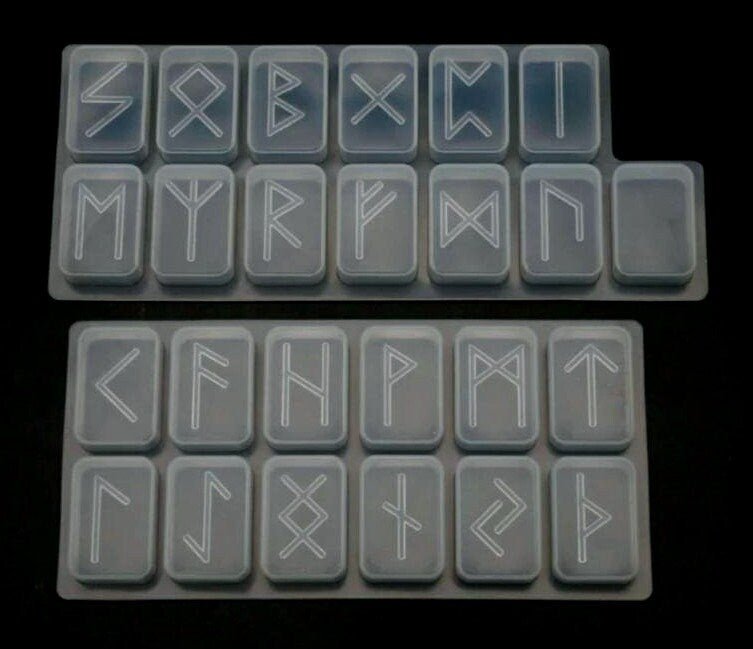 25 Holographic Elder Futhark Runes - The Cerulean Wolf