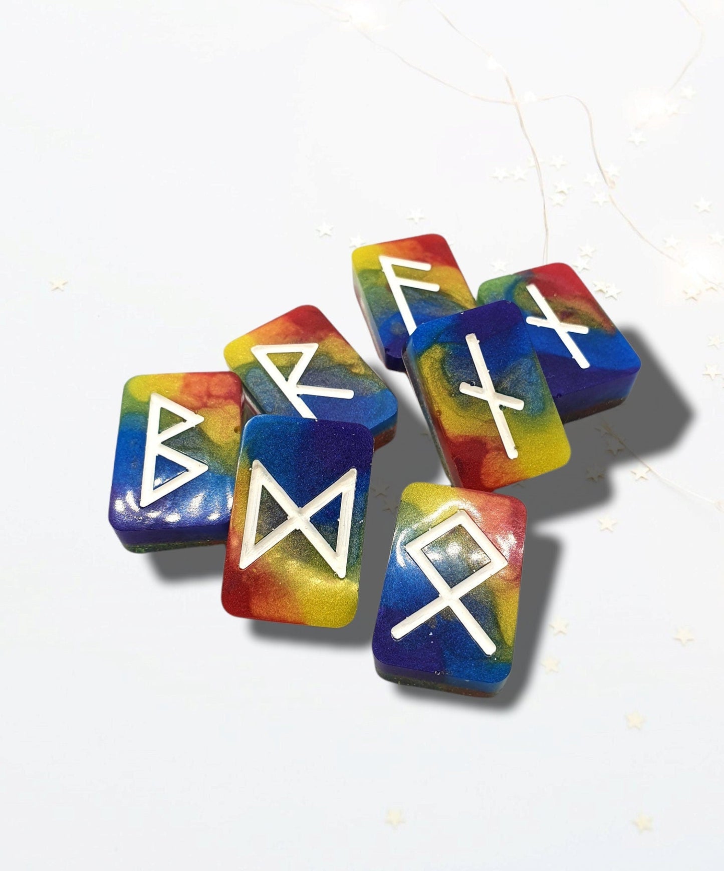 25 Rainbow Elder Futhark Runes - The Cerulean Wolf