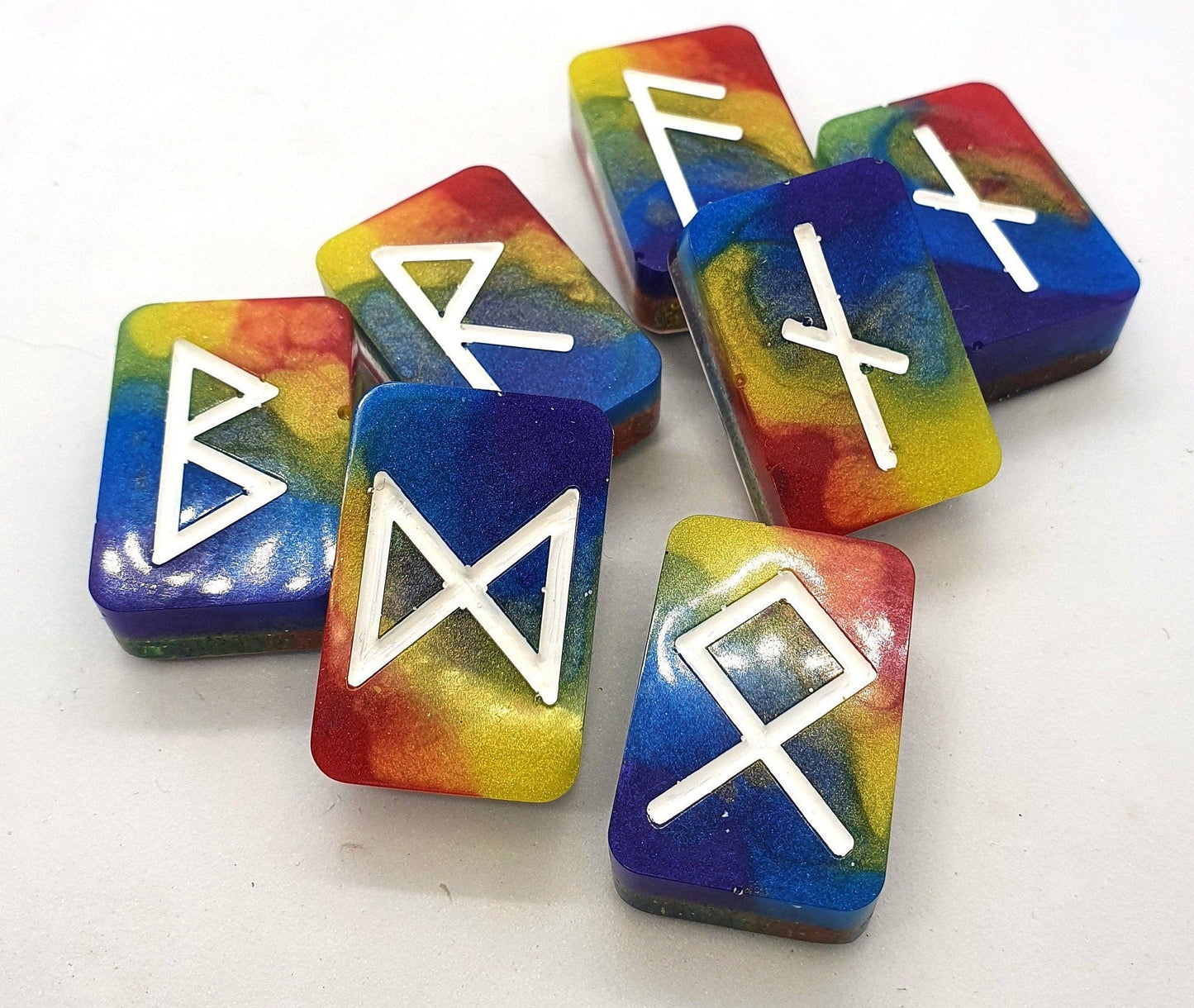 25 Rainbow Elder Futhark Runes - The Cerulean Wolf