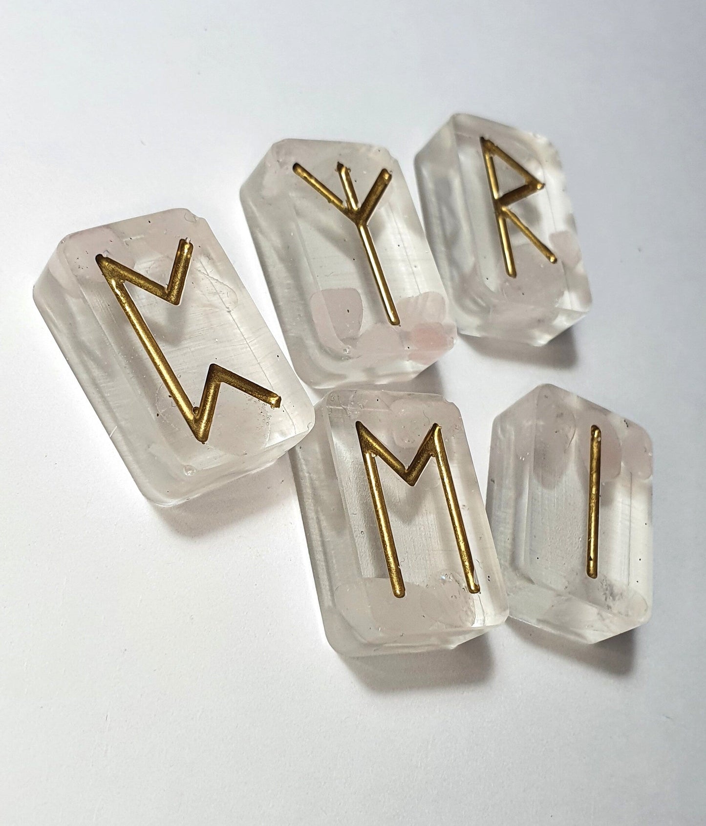 25 Rose Quartz Elder Futhark Runes - The Cerulean Wolf