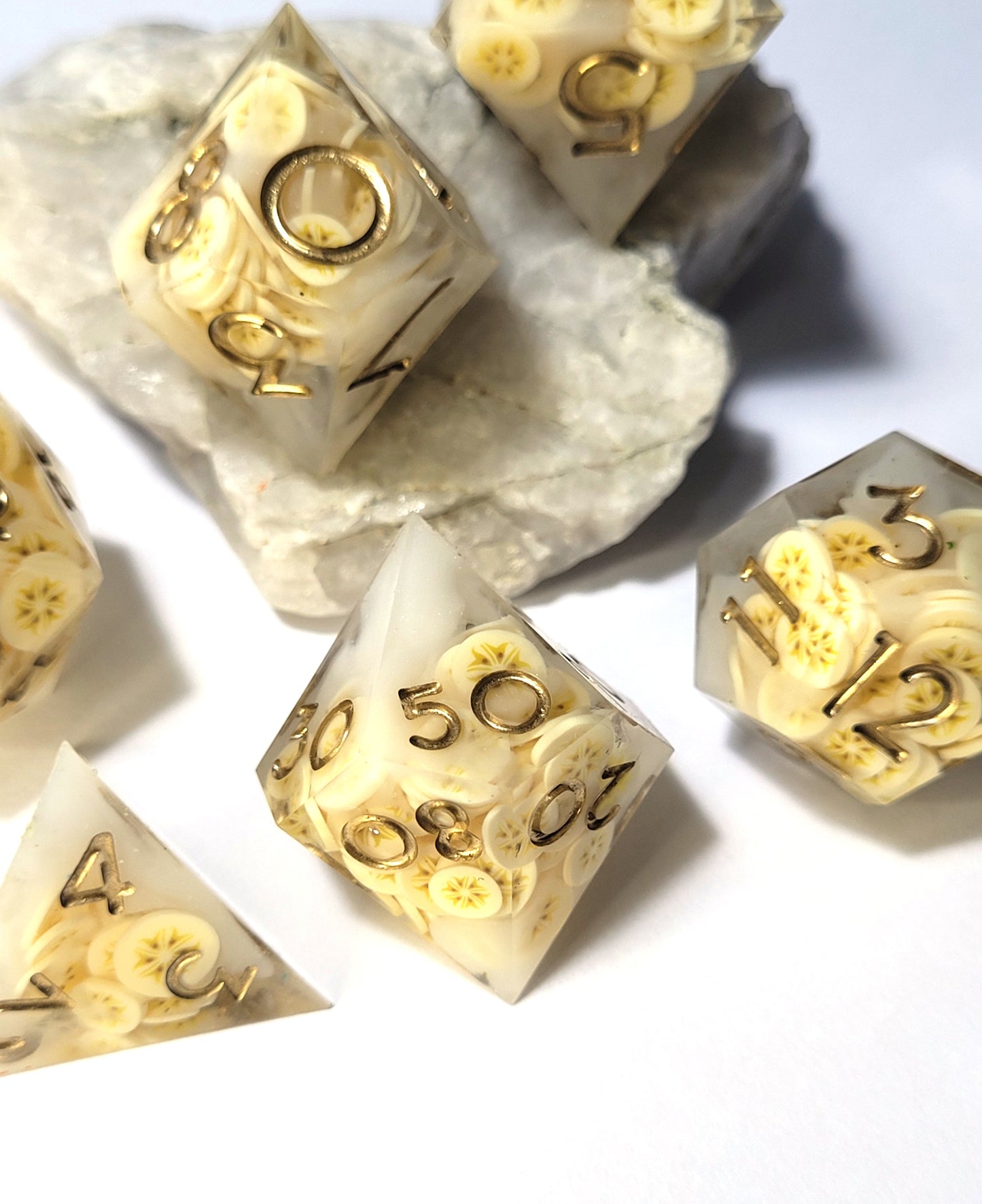 7 Banana Milkshake DND Dice - The Cerulean Wolf