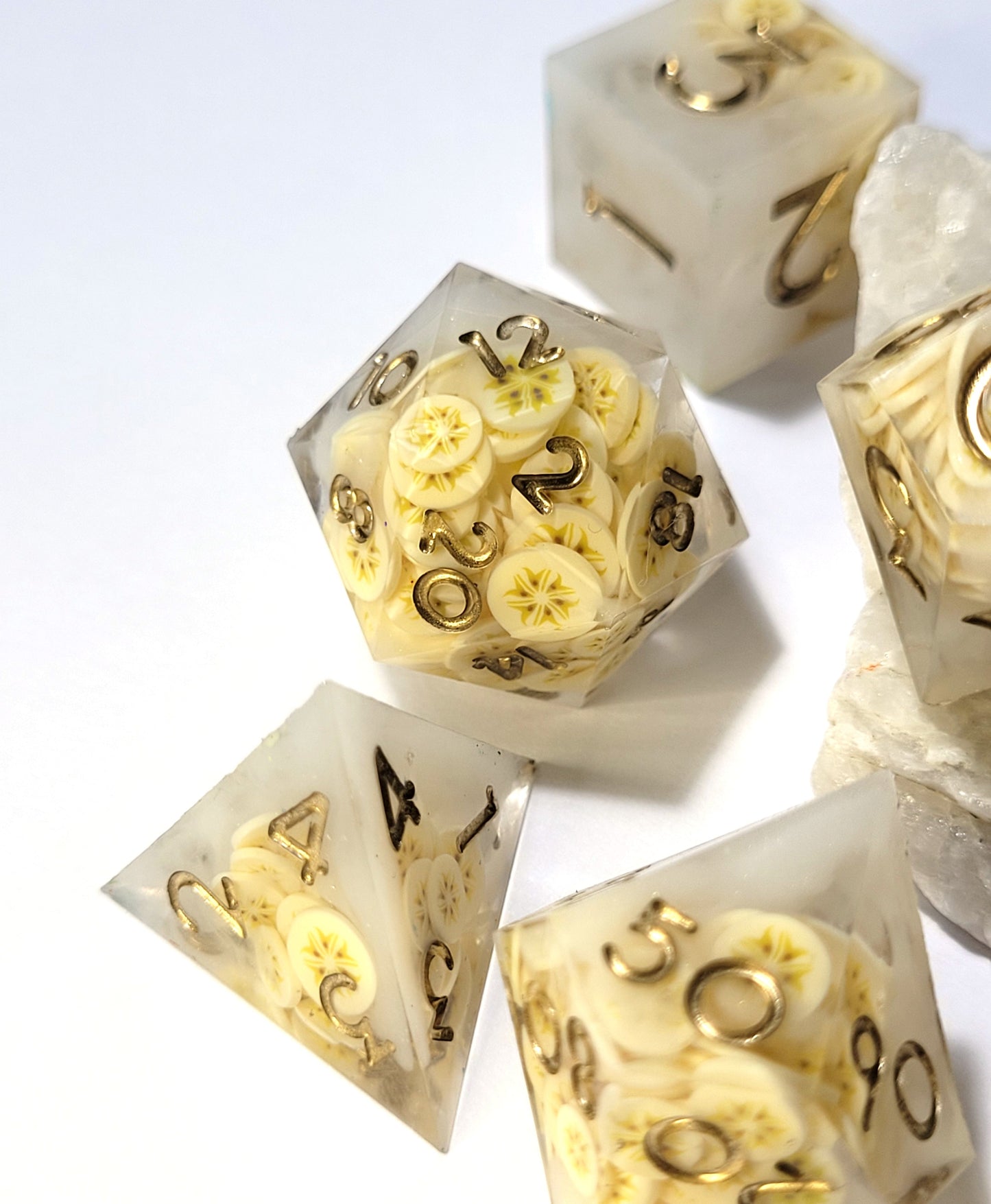 7 Banana Milkshake DND Dice - The Cerulean Wolf