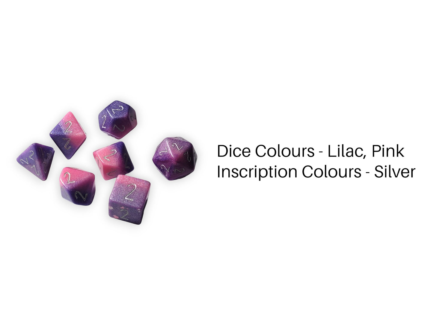 7 Custom Numbers & Colours Dice Set - The Cerulean Wolf