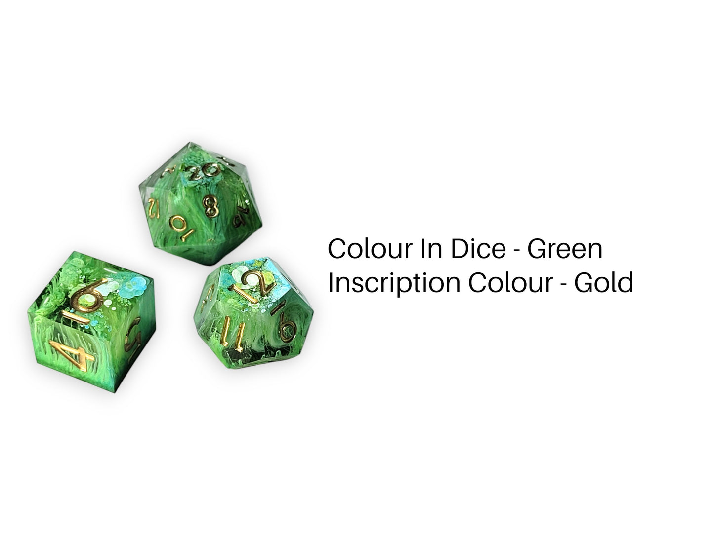 7 Customisable Sharp Edged DND Dice - The Cerulean Wolf
