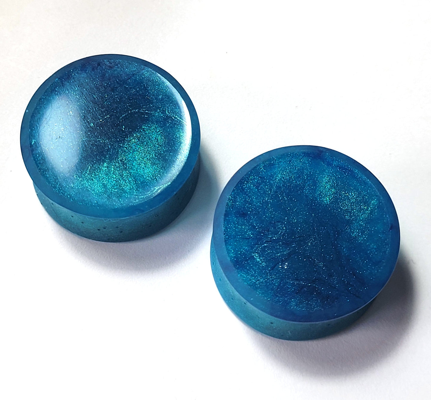 Blue Ocean Double Flared Plugs - The Cerulean Wolf